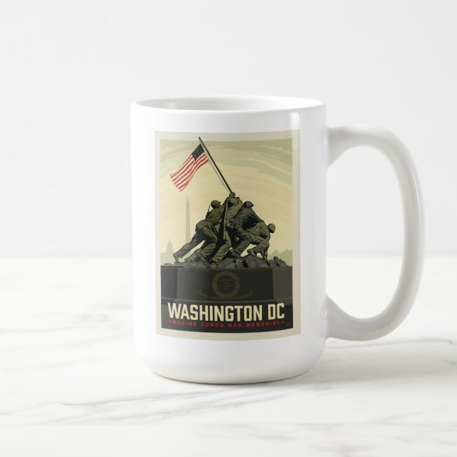 Washington, DC | Marine Corps War Memorial Coffee Mug (Right)