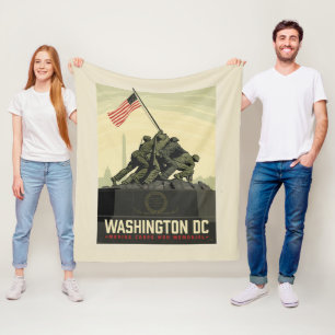 Washington, DC Marine Corps War Memorial Fleece Blanket