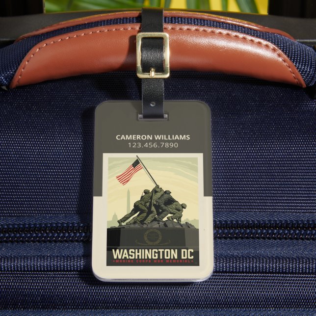 Washington, DC | Marine Corps War Memorial Luggage Tag (Front Insitu 2)
