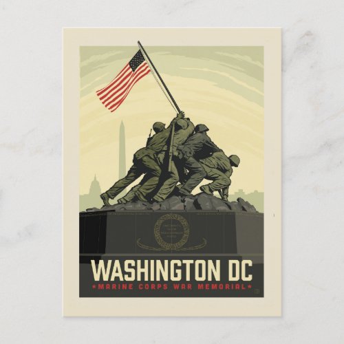 Washington DC  Marine Corps War Memorial Postcard