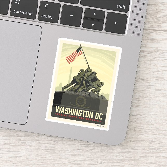 Washington, DC | Marine Corps War Memorial Sticker (Detail)