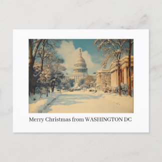 Washington DC Merry Christmas Holiday Postcard