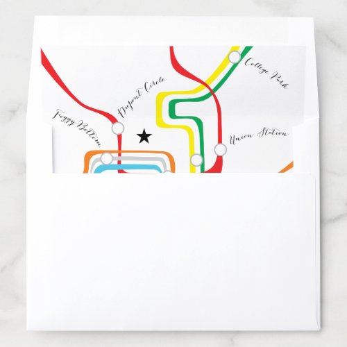 Washington DC Metro Map envelope liner