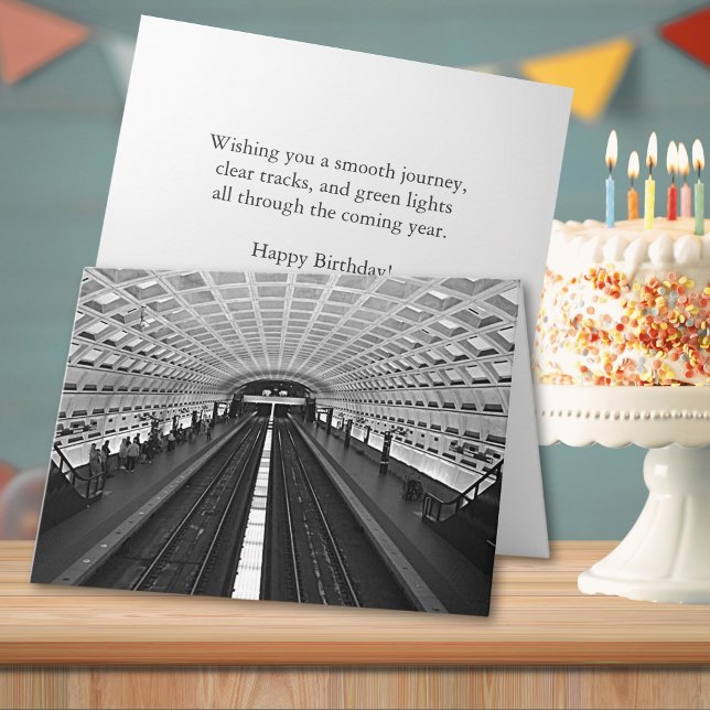 Washington DC Metro Station Rails Birthday Card (Washington DC Metro Station Rails Birthday Card)
