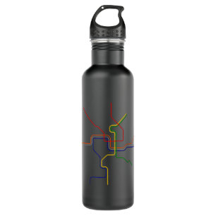 Washington DC Metro Subway Map Color Lines Stainless Steel Water Bottle