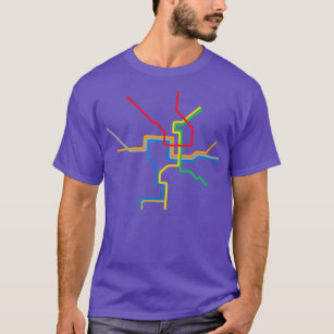 Washington DC Metro Subway Map   Color Lines T-Shirt