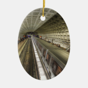 Washington DC Metro Train Station Ceramic Ornament