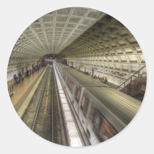 Washington DC Metro Train Station Classic Round Sticker