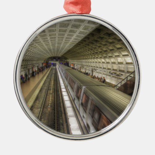 Washington DC Metro Train Station Metal Ornament