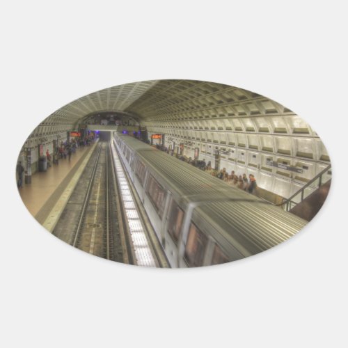 Washington DC Metro Train Station Oval Sticker