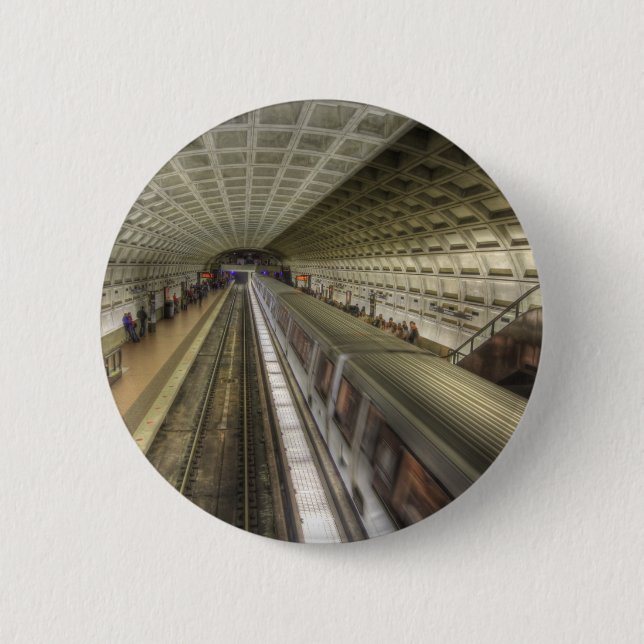 Washington DC Metro Train Station Pinback Button (Front)