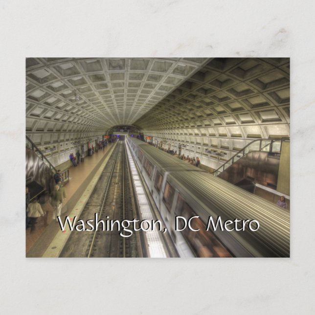 Washington DC Metro Train Station Postcard (Front)