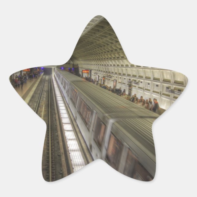 Washington DC Metro Train Station Star Sticker (Front)