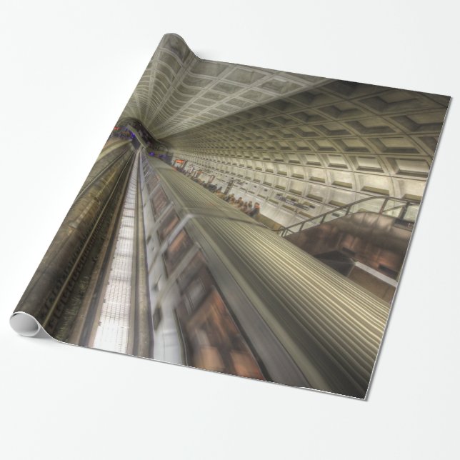Washington DC Metro Train Station Wrapping Paper (Unrolled)