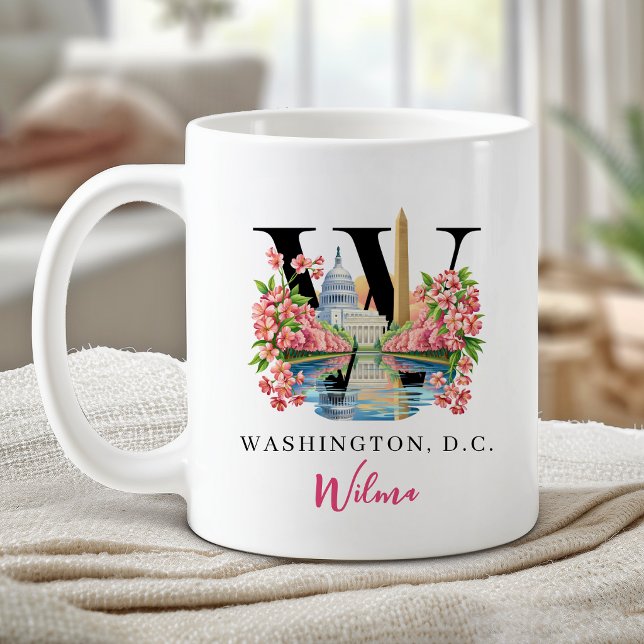 Washington DC Monogram Letter W Personalized Gift Coffee Mug (Washington DC Monogram Letter W Personalized Gift Coffee Mug)
