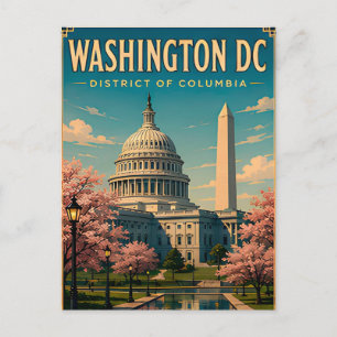 Washington DC Monuments and Capitol Skyline Postcard