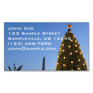Washington DC National Christmas Tree Dusk Business Card Magnet