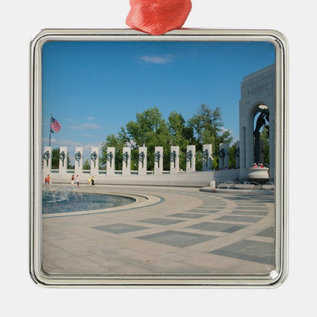 Washington, DC, National WWII Memorial Metal Ornament (Front)