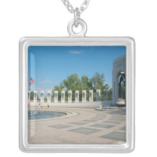 Washington, DC, National WWII Memorial Silver Plated Necklace
