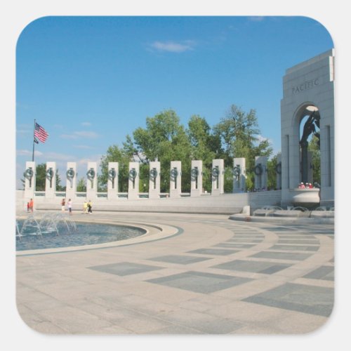 Washington DC National WWII Memorial Square Sticker