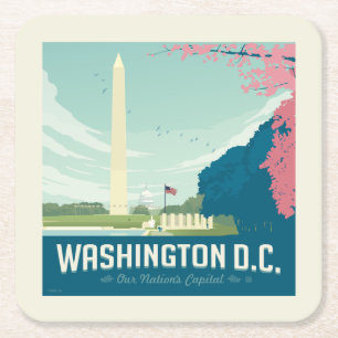 Washington DC Our Nation's Capital Square Paper Coaster