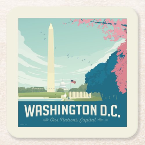 Washington DC  Our Nations Capital Square Paper Coaster