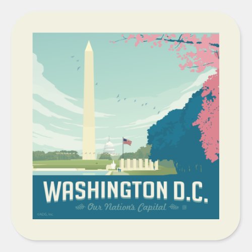 Washington DC  Our Nations Capital Square Sticker