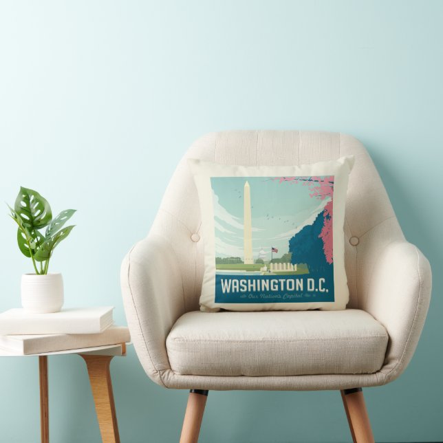 Washington DC | Our Nation's Capital Throw Pillow (Chair)