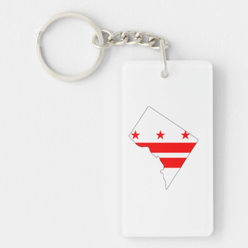 Washington DC Outline Map and Flag Keychain