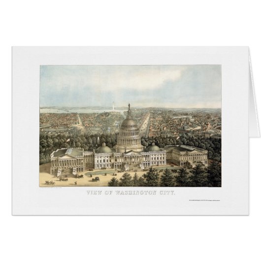 Washington, DC Panoramic Map - 1857 Cards (Front Horizontal)