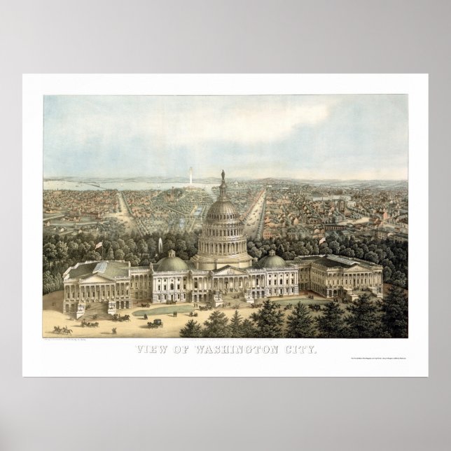 Washington, DC Panoramic Map - 1857 Poster (Front)