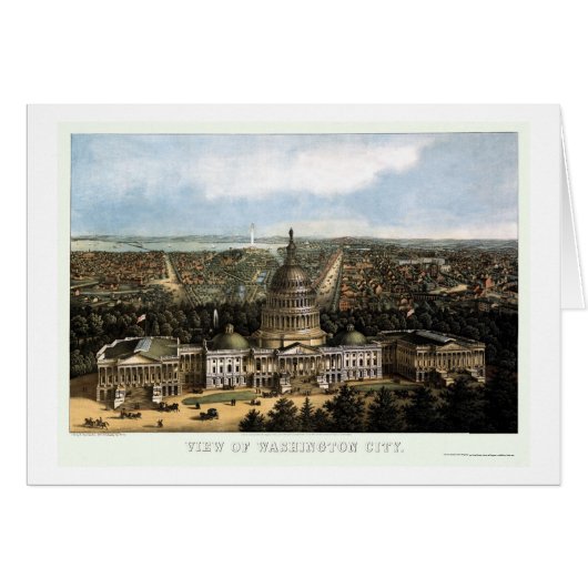 Washington, DC Panoramic Map - 1871 Cards (Front Horizontal)