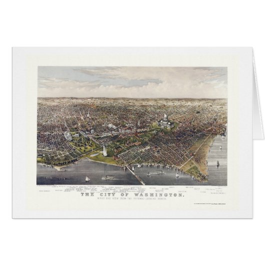 Washington, DC Panoramic Map - 1880 Cards (Front Horizontal)