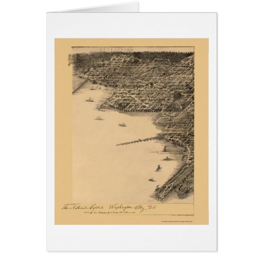 Washington, DC Panoramic Map - 1883 Cards (Front)