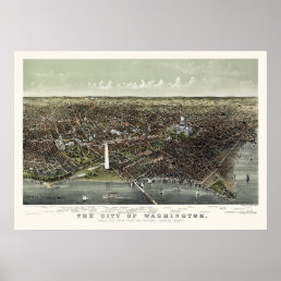 Washington, DC Panoramic Map - 1892 Poster