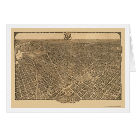 Washington, DC Panoramic Map - 1921 Cards (Front Horizontal)