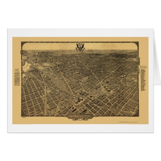 Washington, DC Panoramic Map - 1922 Cards (Front Horizontal)