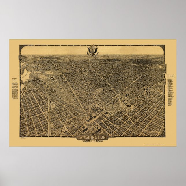 Washington, DC Panoramic Map - 1922 Poster (Front)