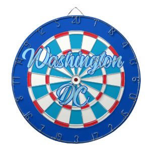 Washington DC Patriotic Red White and Blue Design Dart Board
