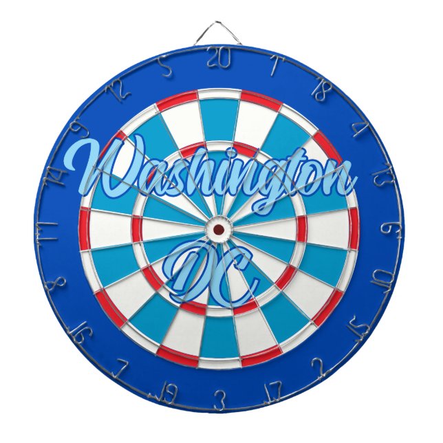 Washington DC Patriotic Red White and Blue Design Dart Board (Front)