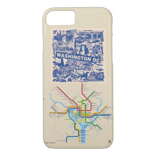 Washington DC Phone Case with Metro Map