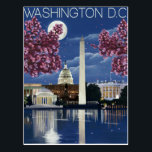 Washington, DC Postcard<br><div class="desc">washington dc skyline night</div>