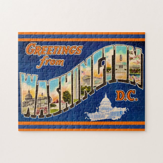 Washington DC Postcard Jigsaw Puzzle (Horizontal)