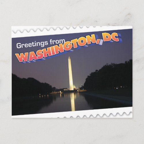 Washington DC postcard Washington Monument