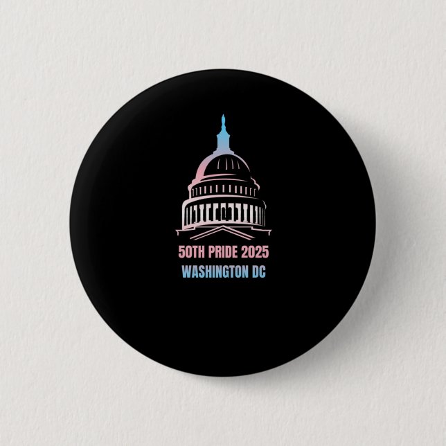 Washington Dc Pride 2025  Button (Front)