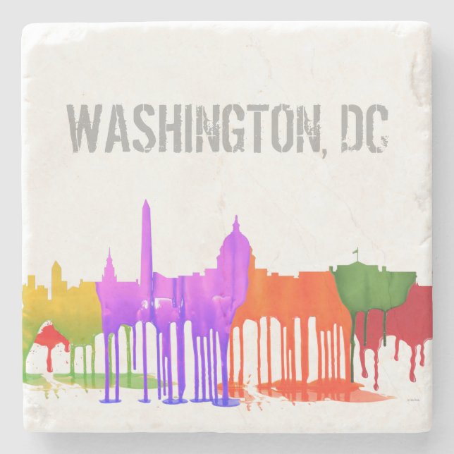WASHINGTON DC PUDDLES - STONE COASTER (Front)
