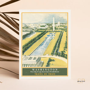 Washington DC Railroad Towards the Capitol Travel  Postcard