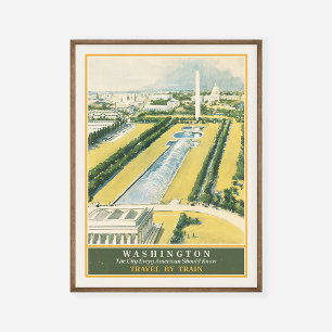 Washington DC Railroad Towards the Capitol Travel Poster
