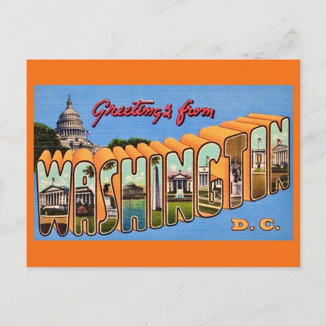 Washington DC Retro Postcard (Front)