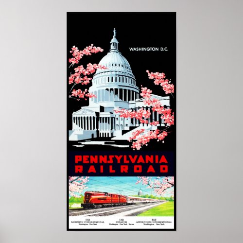 Washington DC Retro Travel Poster